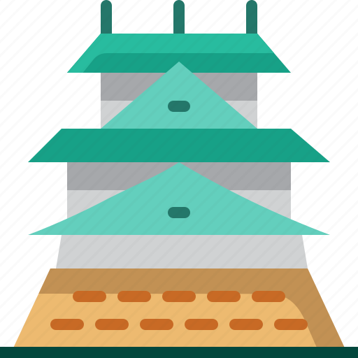 Architecture, building, castle, history, japan, landmark, osaka icon - Download on Iconfinder