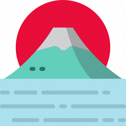 Fuji, japan, lake, landscape, mountain, nature, sun icon - Download on Iconfinder