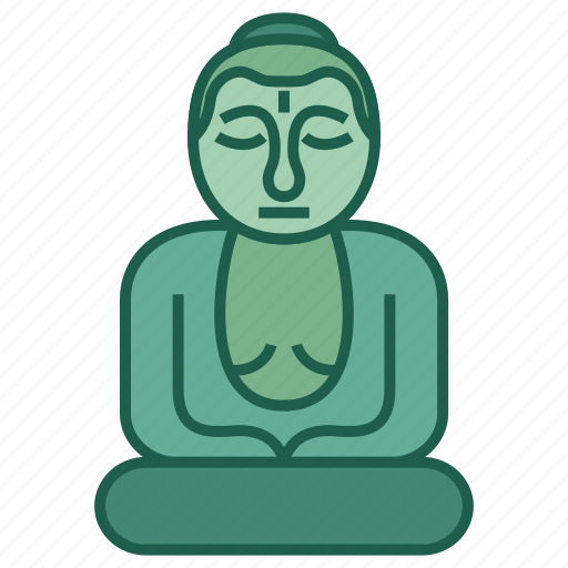 Bronze statue, great buddha, historic monument, iconic landmark, japanese temple icon - Download on Iconfinder