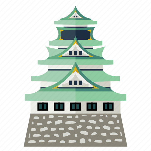Historic architecture, iconic landmark, japanese building, osaka castle, tourist attraction icon - Download on Iconfinder