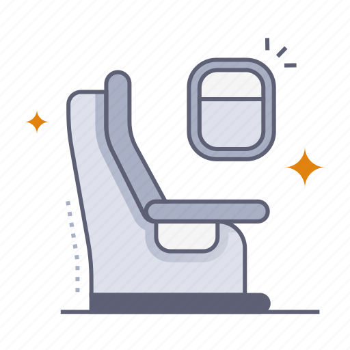 Airplane seat, seat, window, passenger, cabin, airport, flight icon - Download on Iconfinder