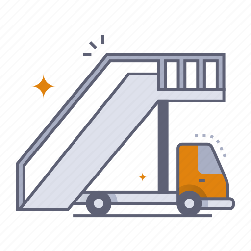 Airplane stairs, stair, truck, boarding, ladder, airport, flight icon - Download on Iconfinder