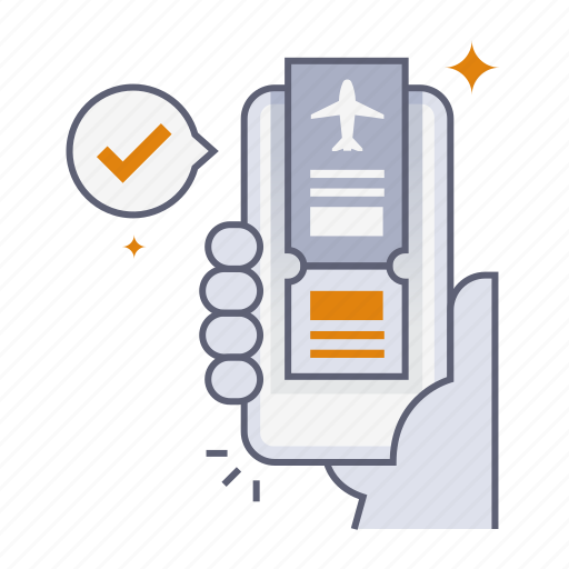 Check-in, ticket, boarding, online check in, confirm, airport, flight icon - Download on Iconfinder