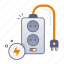 power strip, electricity, cable, socket, plug, computer hardware, hardware, component, computer