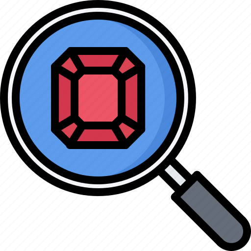 Gem, gems, jeweler, jewelry, magnifier, search, stone icon - Download on Iconfinder