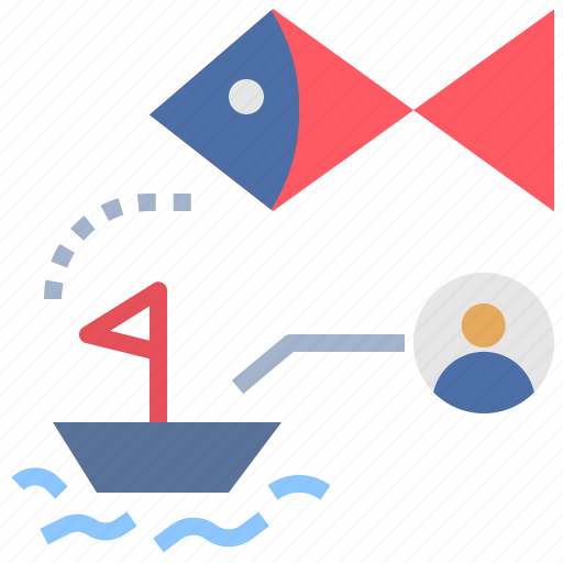 Fish, angle, sail, hobby, navigation icon - Download on Iconfinder