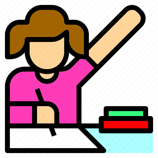 Book, education, girl, learning, student, studying, writing icon - Download on Iconfinder