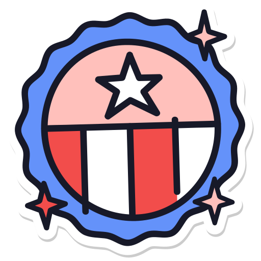 Badge, usa, united states, july 4, july 4th, independence day sticker - Free download