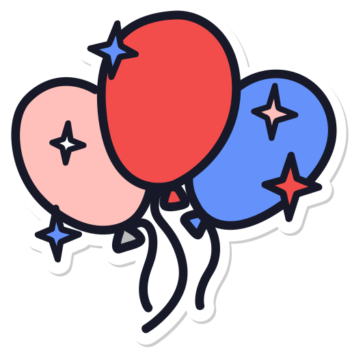 Baloons, celebration, usa, united states, july 4 sticker - Free download