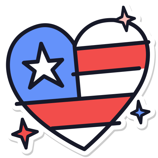 Heart, usa, united states, independence day, love, july 4, july 4th sticker - Free download