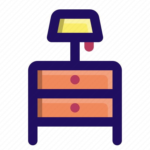 Bed, cabinet, lamp, light, table icon - Download on Iconfinder