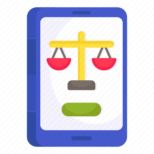 Mobile justice app, equity, fairness, law, justice scale icon - Download on Iconfinder