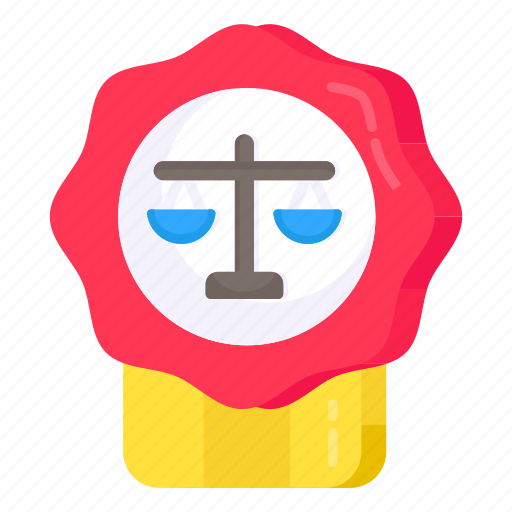 Law badge, ranking badge, justice badge, badge, ribbon badge icon - Download on Iconfinder