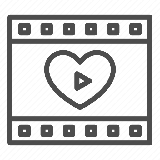 Cinema, video, frame, heart, play, love icon - Download on Iconfinder