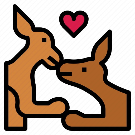 Kangaroo, kiss, love, couple, animal icon - Download on Iconfinder