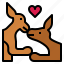 kangaroo, kiss, love, couple, animal 