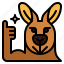 kangaroo, thumbs, up, good, animal, mammal 