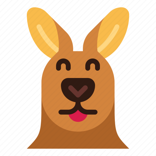 Kangaroo, happy, animal, mammal, head icon - Download on Iconfinder