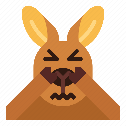 Kangaroo, shy, animal, mammal, head icon - Download on Iconfinder