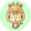 animal, avatar, costume, cute, giraffe, profile, mask 