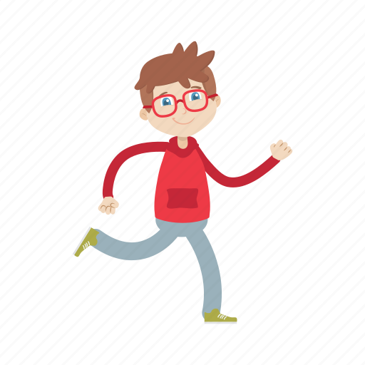 Boy, character, kid, nerd, running icon - Download on Iconfinder