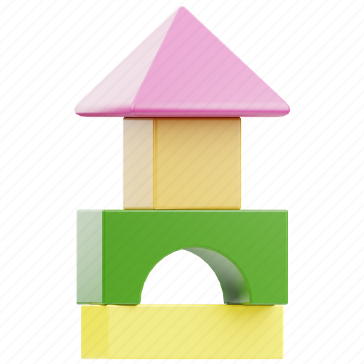 Building, blocks, toy, child, home, city, kid 3D illustration - Download on Iconfinder