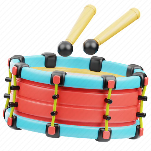 Drum, audio, music, musical, celebration, snare, sound 3D illustration - Download on Iconfinder