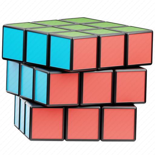 Rubiks, rubik, box, cubic, inspiration, game, puzzle 3D illustration - Download on Iconfinder