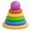 stacking, ring, toy, 3d, icon, kids, toys, illustration 