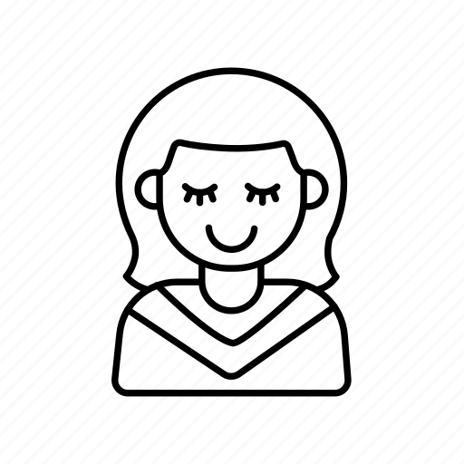 Kid, girl, 3, line, icon, converted icon - Download on Iconfinder