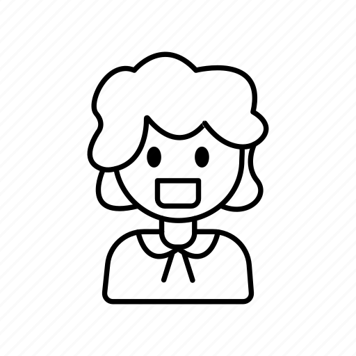 Kid, girl, line, icon, converted icon - Download on Iconfinder