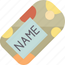 name, tag, label, child, kindergarten