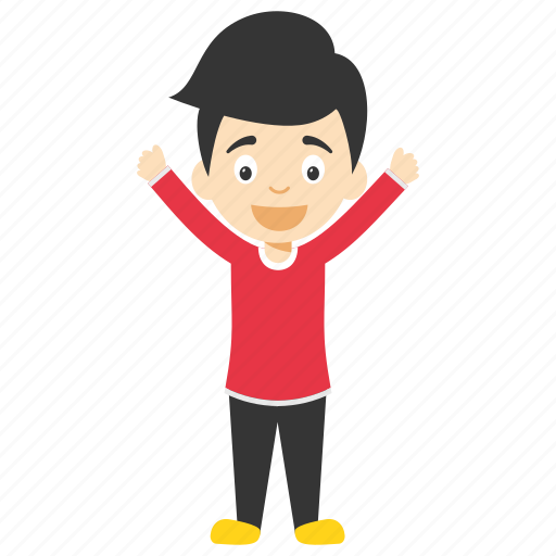 Cartoon kid character, happy boy, happy cartoon boy, happy cartoon kid, joyful cartoon boy icon - Download on Iconfinder