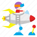 astronaut, child, kid, rocket, rocketship, spaceship, toy