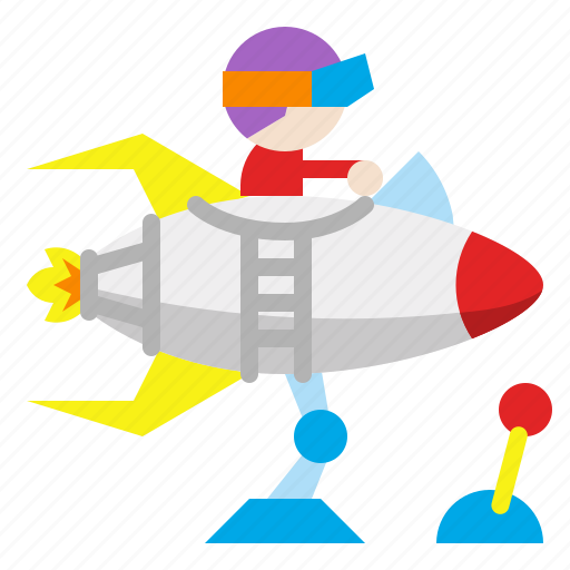 Astronaut, child, kid, rocket, rocketship, spaceship, toy icon - Download on Iconfinder