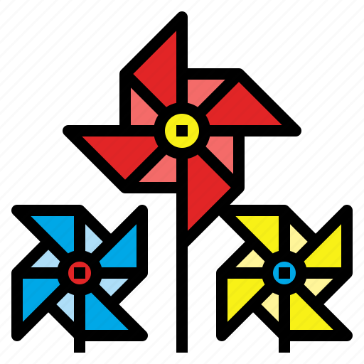 Colorful, pinwheel, toy, wind, windmill icon - Download on Iconfinder