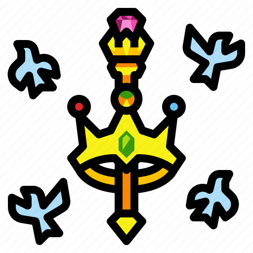 Crown, girl, princess, toy, wand icon - Download on Iconfinder