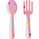 cutlery, spoon, fork, eating, meal