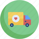delivery, truck, transport, mover, love, heart