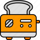 toaster, kitchen, bread, toast, machine