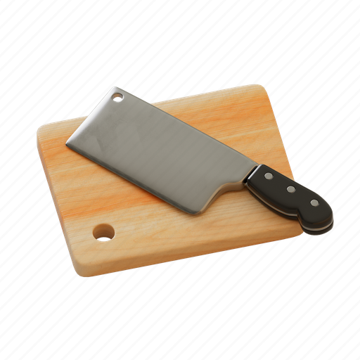Knife, cleaver knife, knifecooking, tool, kitchen 3D illustration - Download on Iconfinder