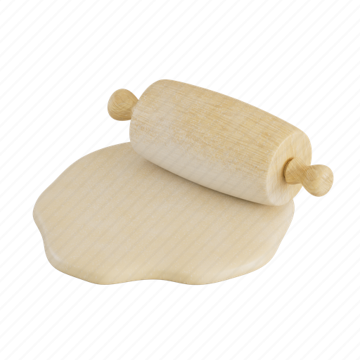 Dough, rolling pin, pin, cooking, kitchen 3D illustration - Download on Iconfinder
