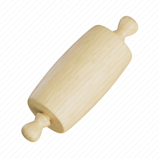Rolling pin, kitchen, cooking, tool 3D illustration - Download on Iconfinder