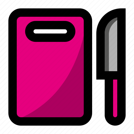Cutting board, knife, cooking, kitchen icon - Download on Iconfinder