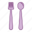 cutlery, spoon, fork 