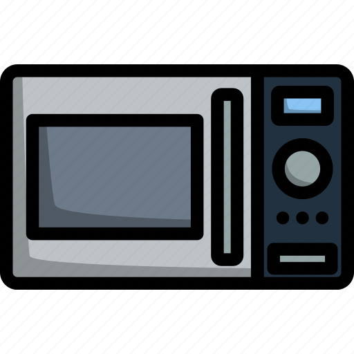 Microwave, oven, technology, appliance, modern, white, lineart icon - Download on Iconfinder