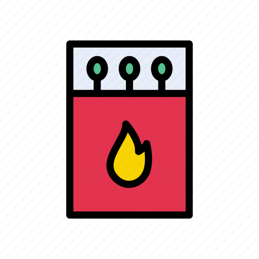 Fire, flame, items, kitchen, matchstick icon - Download on Iconfinder
