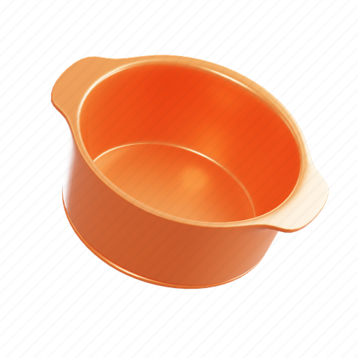 Mid, pan, kitchen, utensil 3D illustration - Download on Iconfinder