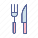 cutlery, tableware, knife, fork, eat, food