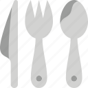 cutlery, fork, knife, spoon, serving